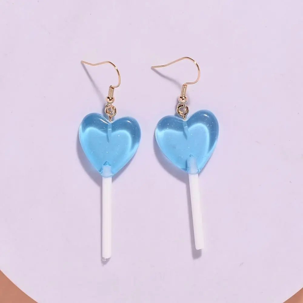 Unique Lollipop Earrings High Quality Candy Color Sweet Multicolor Candy Earring Light Weight Love Heart Earring