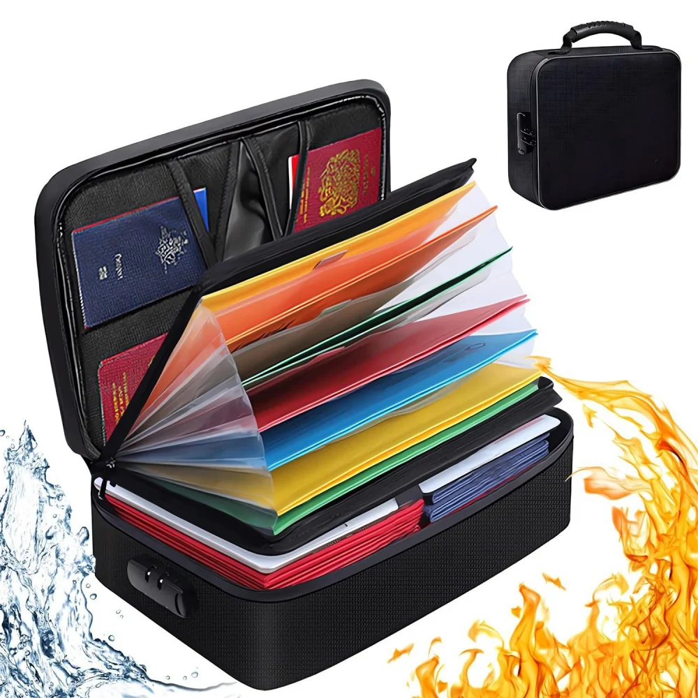 

Папка-аккордеон, легкий органайзер для документов, коробка для хранения документов, огнестойкая сумка для документов для путешествий и паспортов