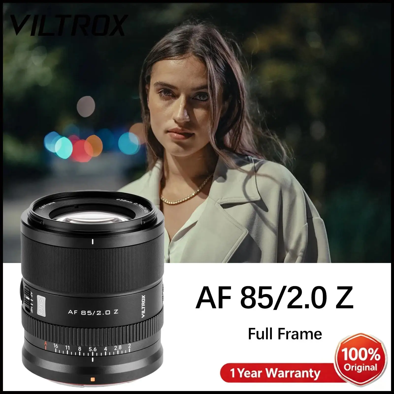 Viltrox 85mm F2.0 EVO AF Full Frame Camera Lens for Nikon Z Mount Z8 Z9 Sony E A7M4 A7C ZV-E1 FX3 A9III A7 III A6600 ZV-E10 A7M5