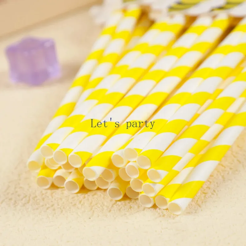 20Pcs Sweet Bee Theme Disposable Paper Straws Bar Drinking Straw Tableware for Kids Birthday Baby Shower Party Decorations