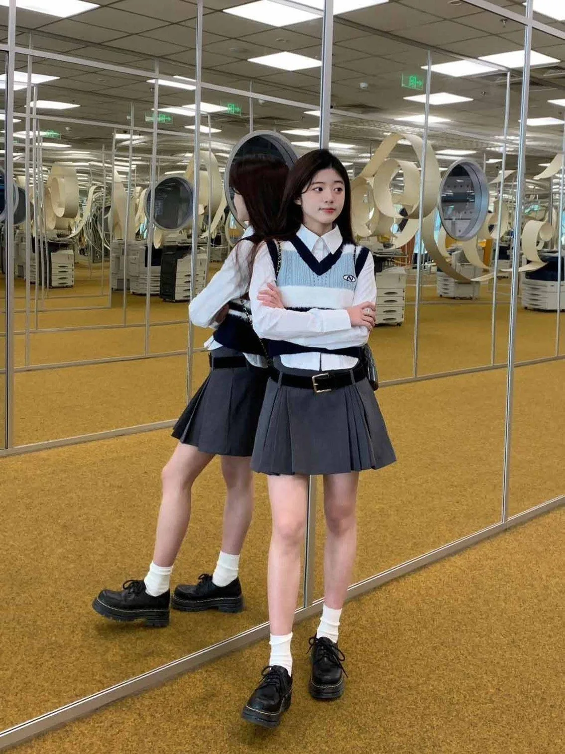 여성용 빈티지 크롭 니트 조끼, 브이넥, 슬림핏, 컬러 블로킹 스웨터, 프레피 다용도 레이어링 탑, 봄, 가을