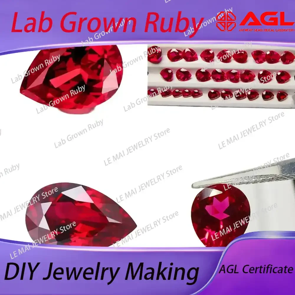 Lab Grown Ruby Pear…