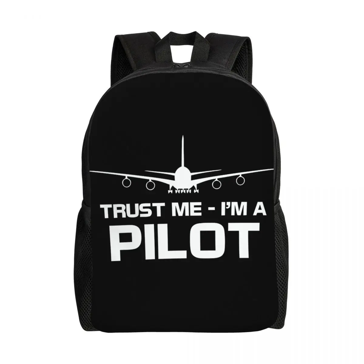 

Trust Me IM A Pilot Laptop Backpack Women Men Basic Bookbag for School College Students Plane Flying Aeroplane Aviation Gift Bag