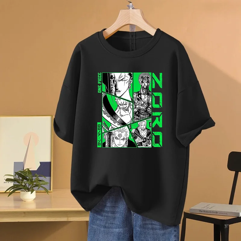 Anime ONE PIECE T-shirt Roronoa Zoro Printed T-shirt Leisure Sports Street Men's and Women's T-shirt