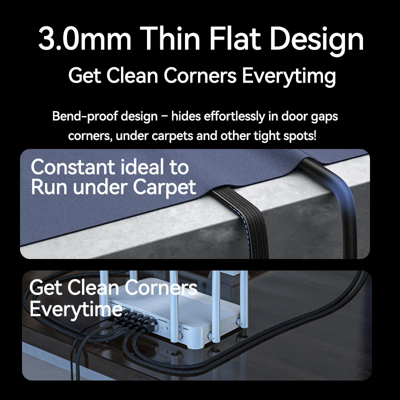 Kabel Ethernet CYANMI Cat 8 2000MHz 40Gbps Szybki Kabel Sieciowy RJ45 do Komputera Gamingowego PS5 Xbox Modemu Routera Kabel LAN do Użytku Wewnętrznego — zdjęcie produktu 5