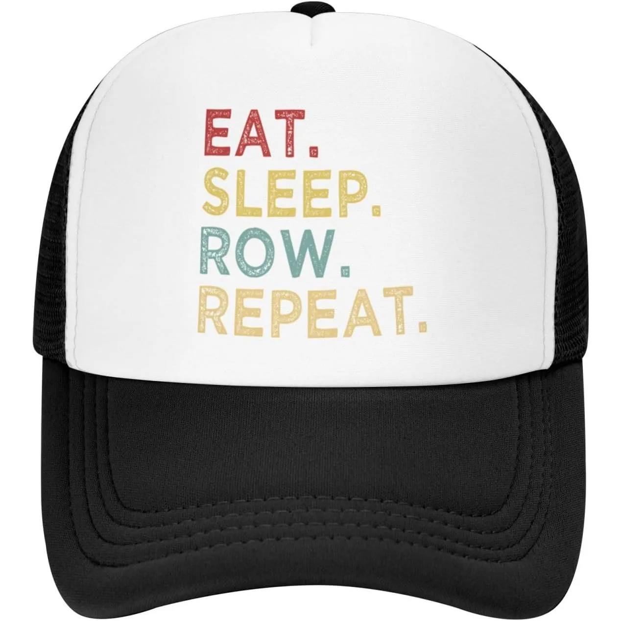Eat Sleep Row Repeat Rowing Lover Trucker Hat Polyester Adjustable Casual Sports Cap