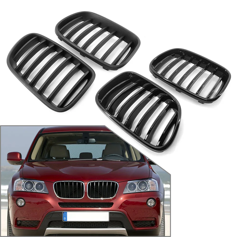 

1 пара черных автомобильных передних решеток радиатора для BMW X3 F25 2009 2010 2011 2012 2013 2014 2015 2016 2017