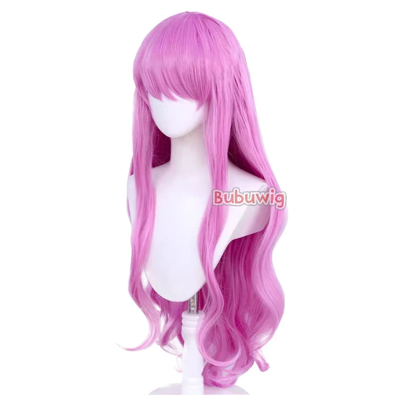 Bubuwig Kunst haar Schwester Gigant Cosplay Perücken sprudeln über magische Mädchen 95cm lang gewellt Pink Pink Cos Perücke hitze beständig