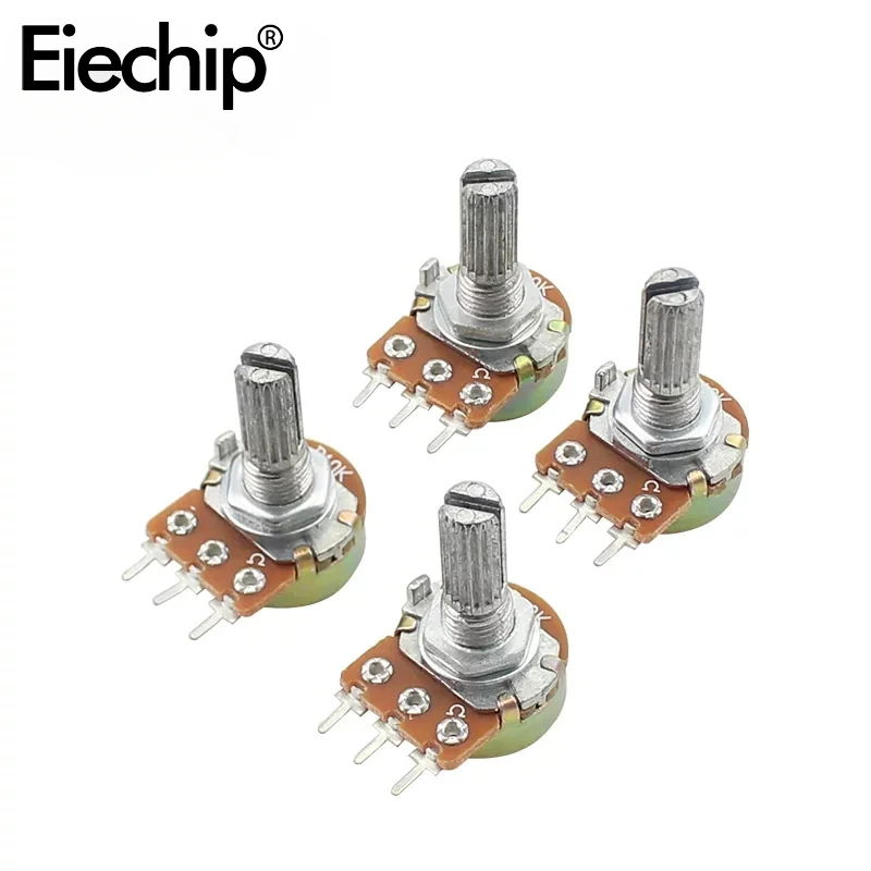 5PCS WH148 20mm 3pin Linear Potentiometer 1K 2K 5K 10K 20K 50K 100K 250K 1M Potentiometers Kit With Nuts And Washers