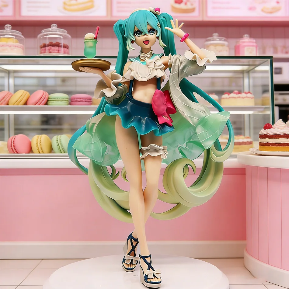New18cm Hatsune Miku figure robe crème Soda les accessoires décoration de bureau Collection PVC modèle jouets enfants cadeaux