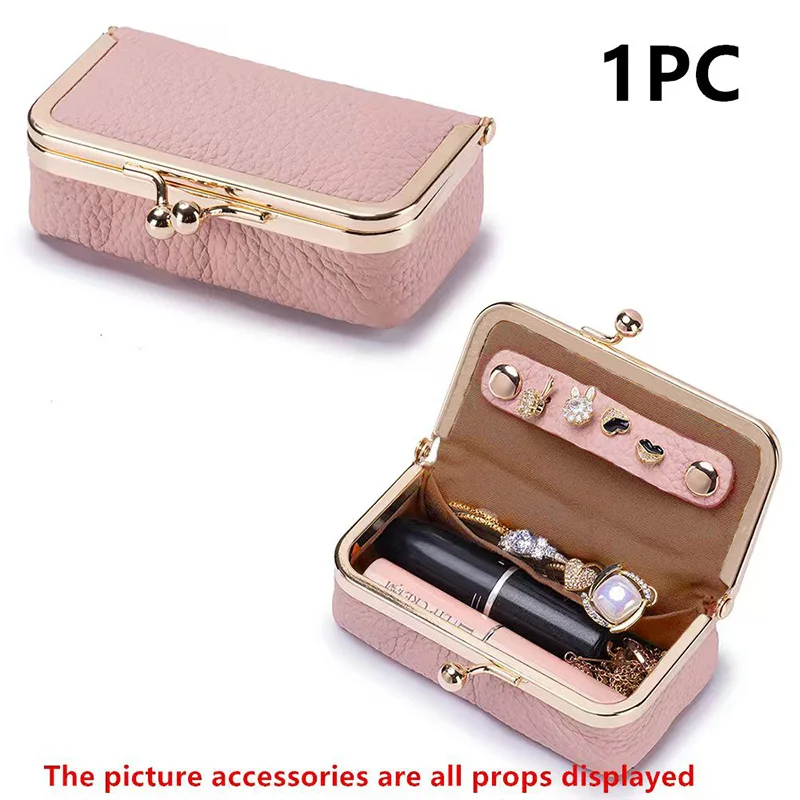 Damen Schmuckaufbewahrungstasche Kleine PU-Leder Kopfhörertasche Ring Halskette Ohrringe Zubehörbox Aufbewahrungstasche Mini-Geldbörse – Detail 8