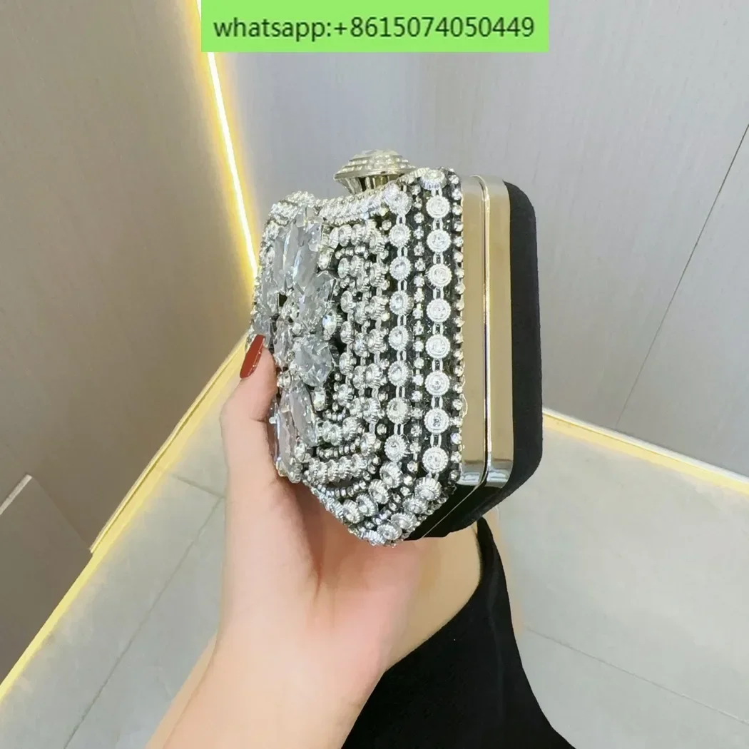 

New banquet bag, women's full diamond clutch bag, rhinestone hand grab , cheongsam,
