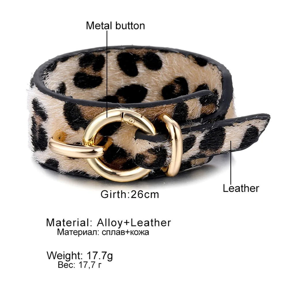 IFMIA Punk Leopard Leather Bracelet For Women Men fashion Retro Bangle Jewelry Gift Wholesale