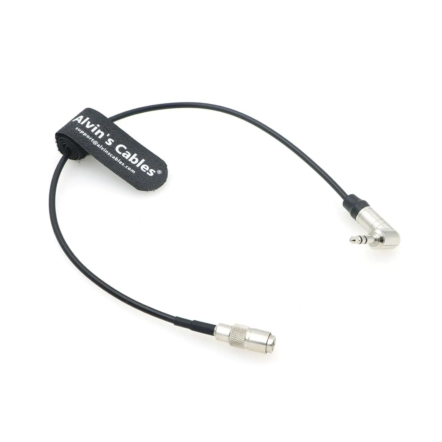 Alvin's Cables Tentacle Sync Ultra-Thin Timecode Cable 3.5mm TRS Right Angle to DIN 1.0/2.3 for Canon EOS R5C 30cm|12inches