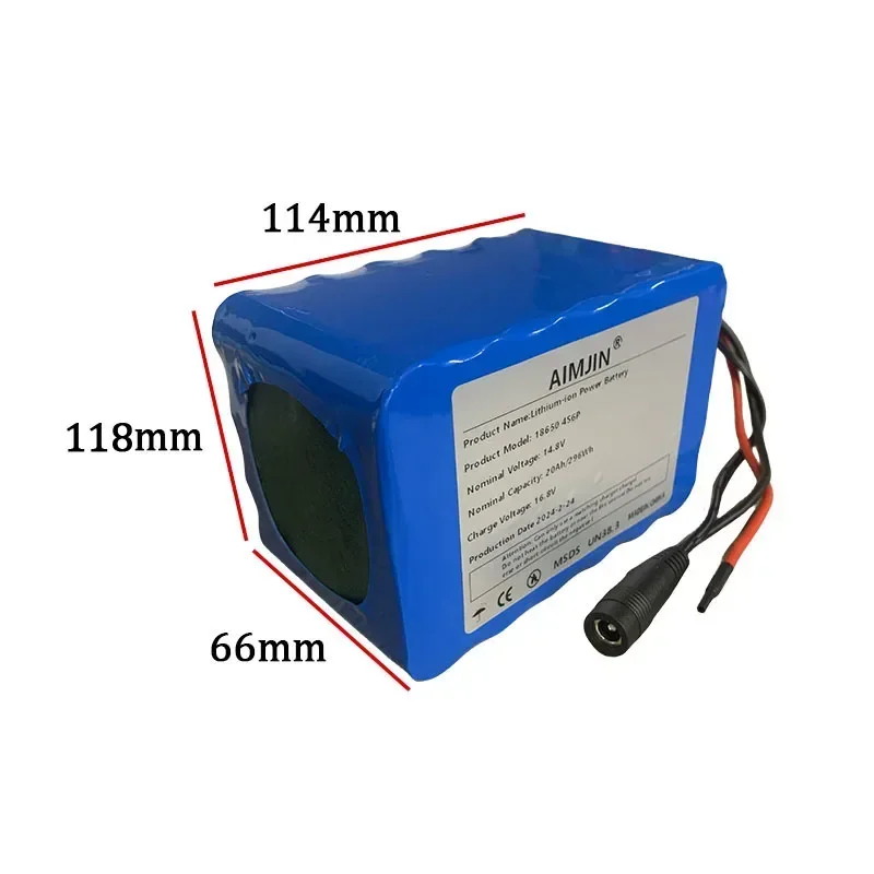14.8v 20ah 18650 bateria de lítio 4s6p 16.8v led noite pesca luz aquecedor amplificador de luz do mineiro bateria