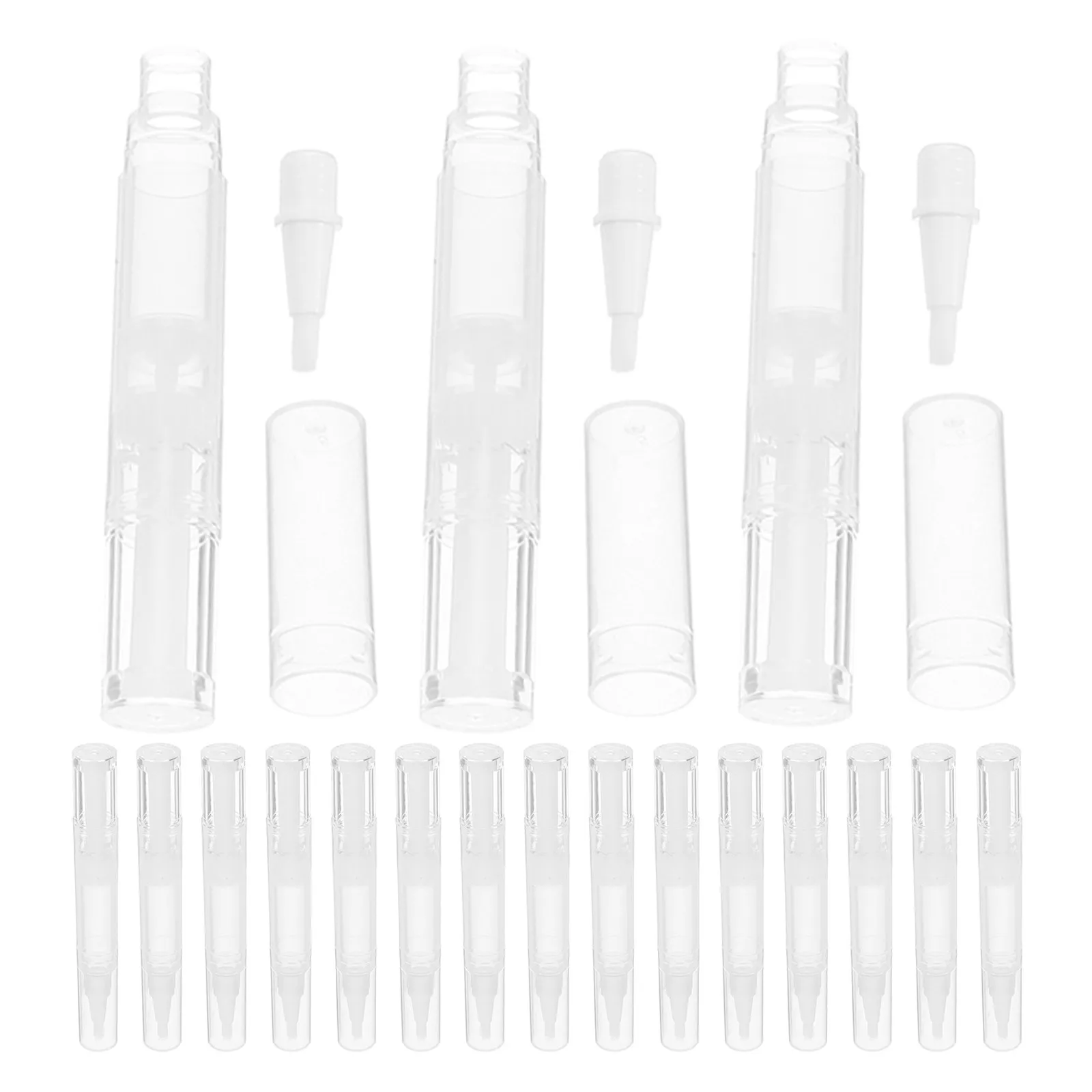 20 Pezzi Contenitori Vuoti Trasparenti Ricaricabili per Olio Unghie, Applicatori per Olio Cuticole, Contenitori per Lucidalabbra per Uso Professionale
