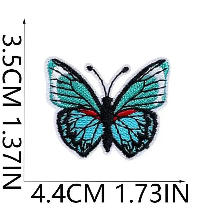 6PCS Bright Butterfly Iron-On Patches – Realistic Multicolor Sew-On Appliqués for Clothes, Bags, Wallets, Jeans & Slippers DIY