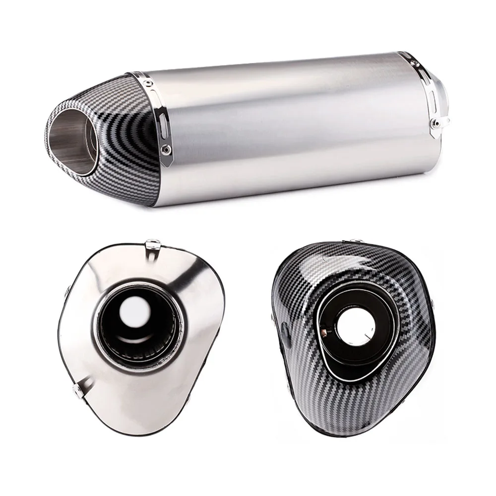 51mm Universal Motorcycle R77 Modify Exhaust Muffler with DB Killer and Sticker for CBR650R NINJA650 Z900 R1 GSXR750 MT07 F900XR