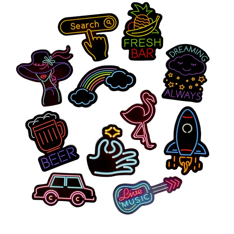 50pcs Waterproof Graffiti Bicycle Stickers Cartoon Laptops Cars Motorcycles Luggage Compartments Neon Light Sticker