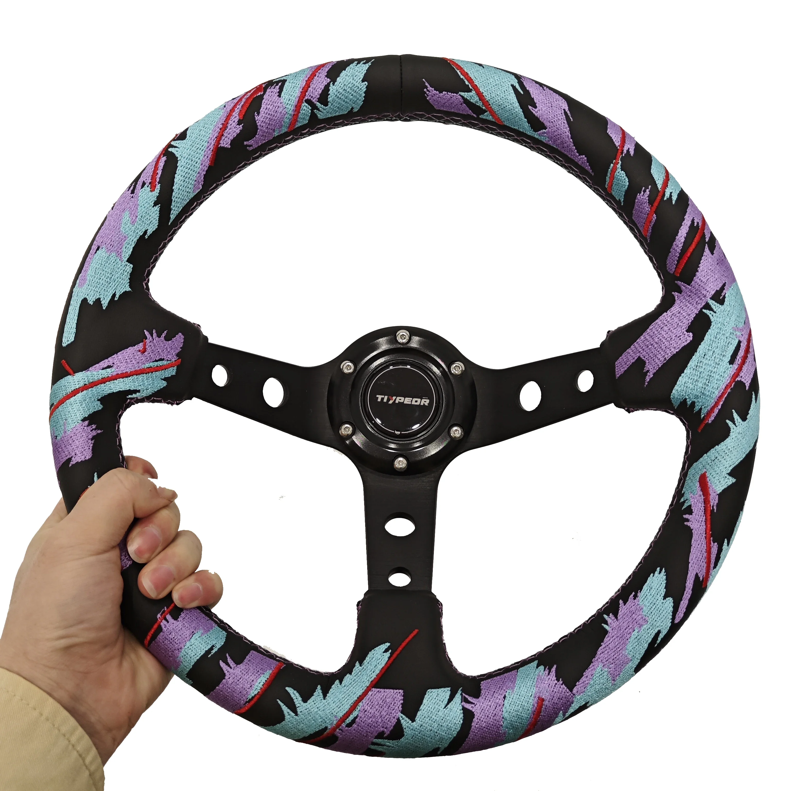 Tiypeor Custom Universal 330mm Deep Dish Sport Racing Car Steering Wheel Drifting