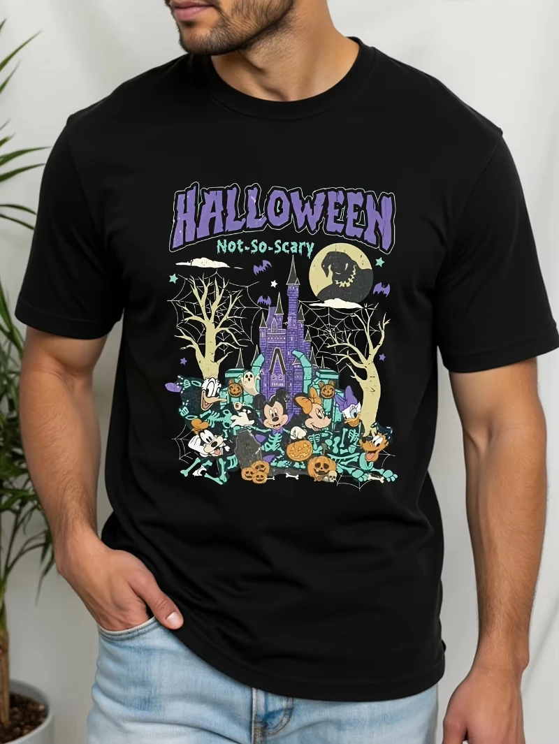

Хэллоуин Not So Scary 2025 Disney World Ретро Хэллоуин Рубашка Микки и друзья Хэллоуин Вечеринка Рубашка Мужская одежда Y2k Одежда