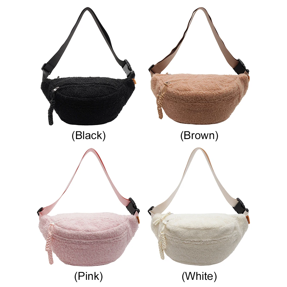 

Fleece Sherpa Crossbody Bag for Women Mini Everywhere Belt Bag Trendy Fashionable Cute Waist Pouch Side Bag Waist Bum Bag Pack