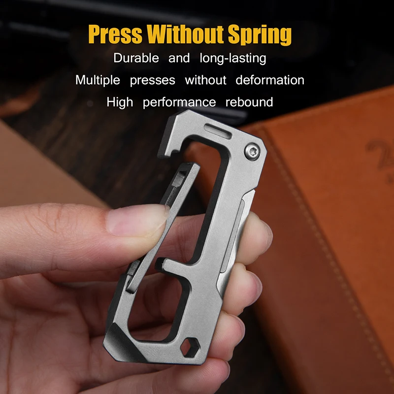 Multifunctional Titanium Alloy Key Chain Knife EDC Tool Screwdriver Surgical Blade New Buckle Replaceable Blade Folding Knives