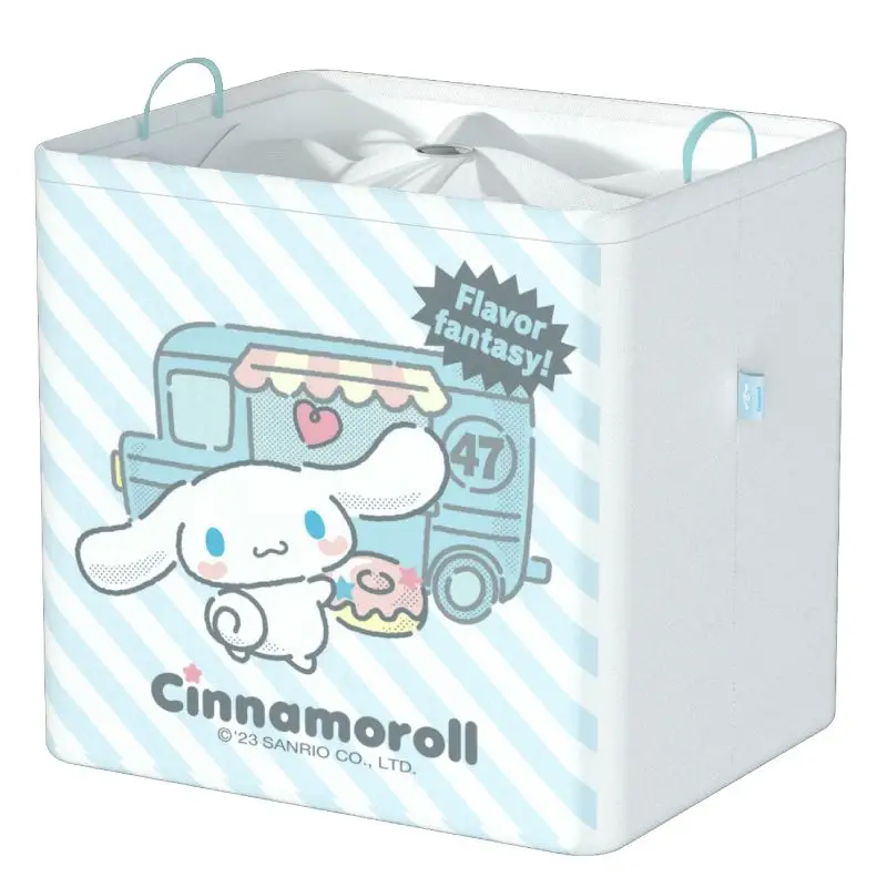 Kawaii Cartoon Dog Print Foldable Large Storage Box Fabric Organizer Basket With Handles