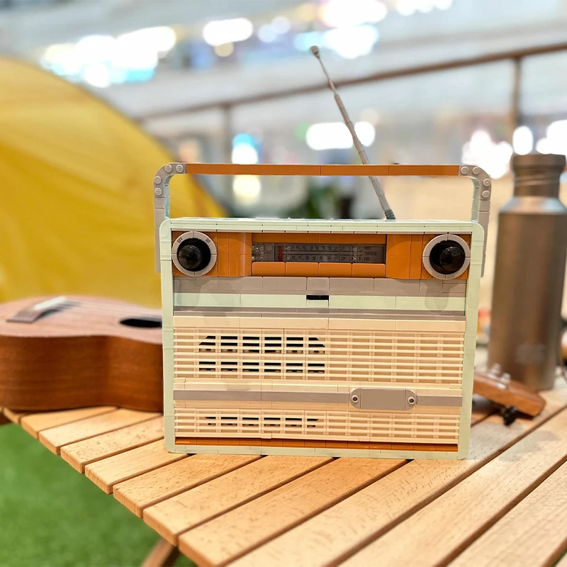 الإبداعية DIY 1970s الترانزستور الرجعية راديو نموذج اللبنات-ألعاب التجميع التعليمية لديكور المنزل على الموسيقى والهدايا