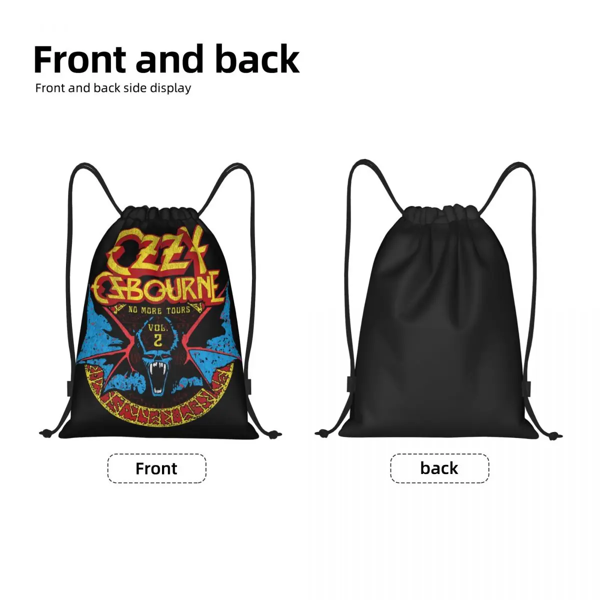 Mochila de cordão portátil, Heavy Metal Band Rock, Gym Sport Sackpack, Ozzy OsRubber, Prince of Darkness, Shopping Bag