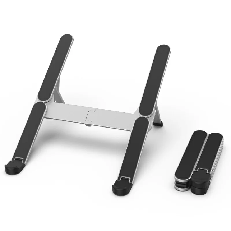 Laptop Stand Aluminum Alloy Foldable Portable Adjustable Height Cooling Riser For Office Desktop 13cm To 17cm Six Height Levels