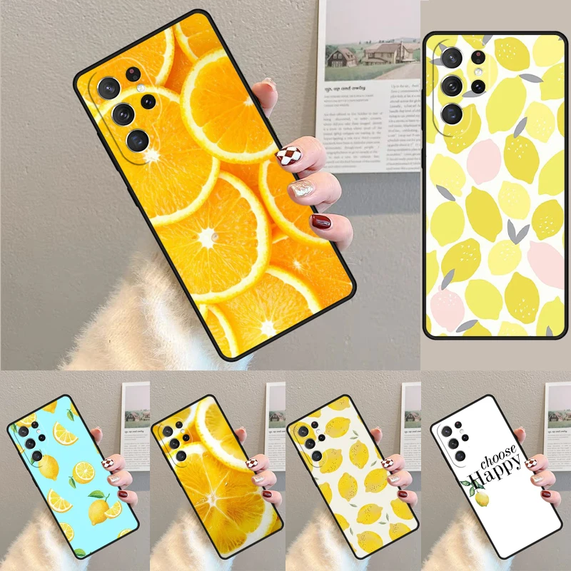 Lemons Yellow Fruit Pattern Silicone Phone Case For Samsung Galaxy note 10 pro S26 S25 S24 S23 S22 S21 Plus S25Ultra Capa Cover