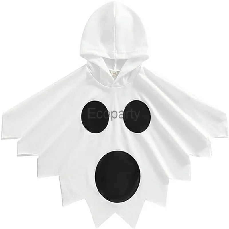 Disfraz de calabaza con estampado de fantasma para niños y niñas, capa con capucha para fiesta de Halloween y Carnaval, novedad