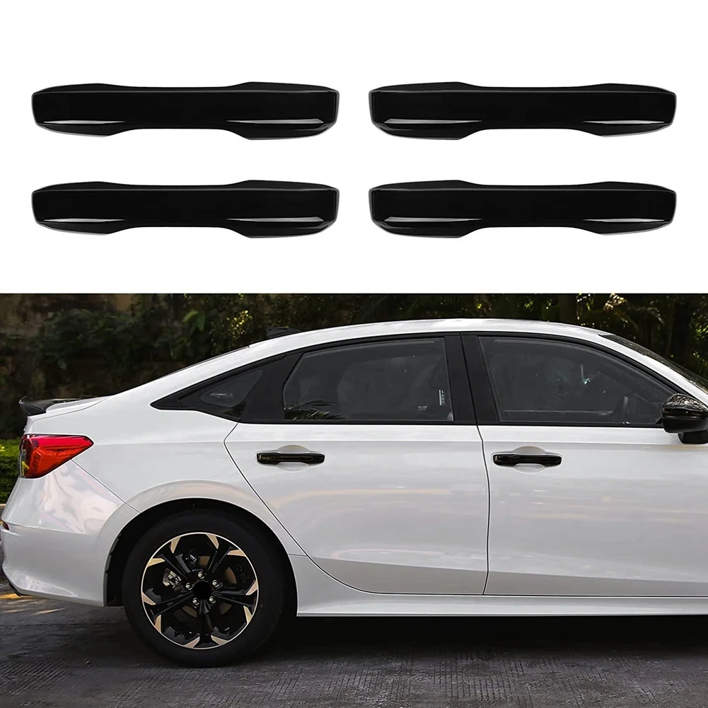 For 11Th Gen Honda Civic 2022 Door Handle Cover Trim Decoration Shell Without Keyhole Exterior Accessories,Black