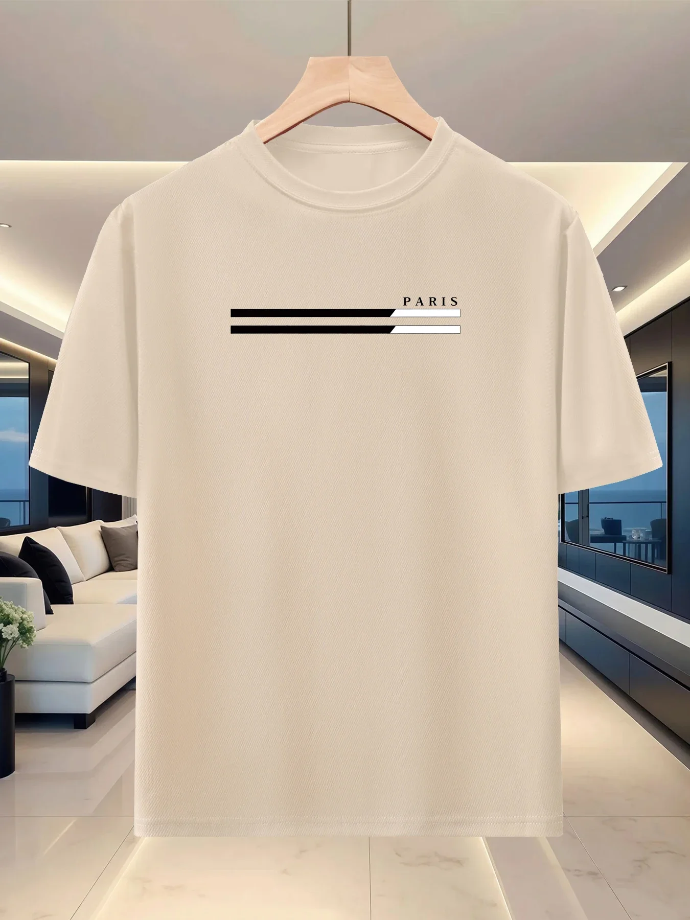 Men's Summer Crew Neck Short Sleeve Trendy Letter Print T-shirt Casual Fashionable Streetwear Breathable Active Wear Tops Tee