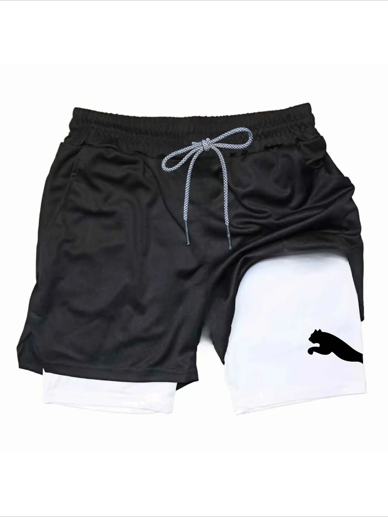 

Мужские шорты 2026: летние спортивные шорты 2-в-1 для зала и бега, повседневная спортивная одежда для медленного бега, двухслойные шорты для фитнеса