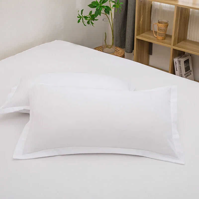 2pcs Pillowcase Decorative Cushion Cover Envelope Style White Gray Khaki Solid Color Home Body Pillow Case 48X74cm