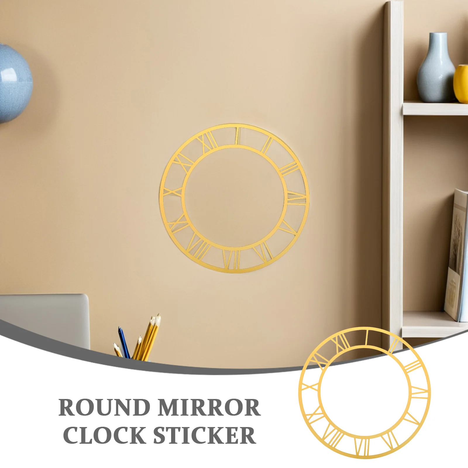 

Mirror Wall Clock Sticker 30Cm Acrylic Roman Numerals Self Adhesive Large 3D Mirror Surface DIY Minimalist Wall Decor