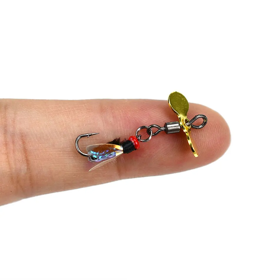 Topranc 15 Teile/schachtel Gefälschte Köder Bienenflügel Bionic Simulieren Insekten Köder Spinner Propeller Angeln Köder Tackle – Detail 6