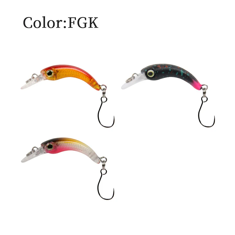LETOYO Mini-Forellenköder, 1,2 g, schwimmende Minnow-Forellen-Angelköder, Mikro-Hartköder, künstlicher Köder, Wobbler für Forellen, Barsch