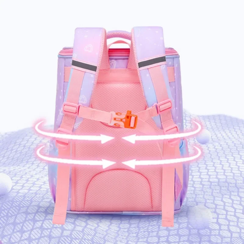 Bolsa de livros da escola primária para meninas, mochila infantil, impermeável, fácil de limpar, 3d, fofa, desenhos animados, unicórnio, princesa