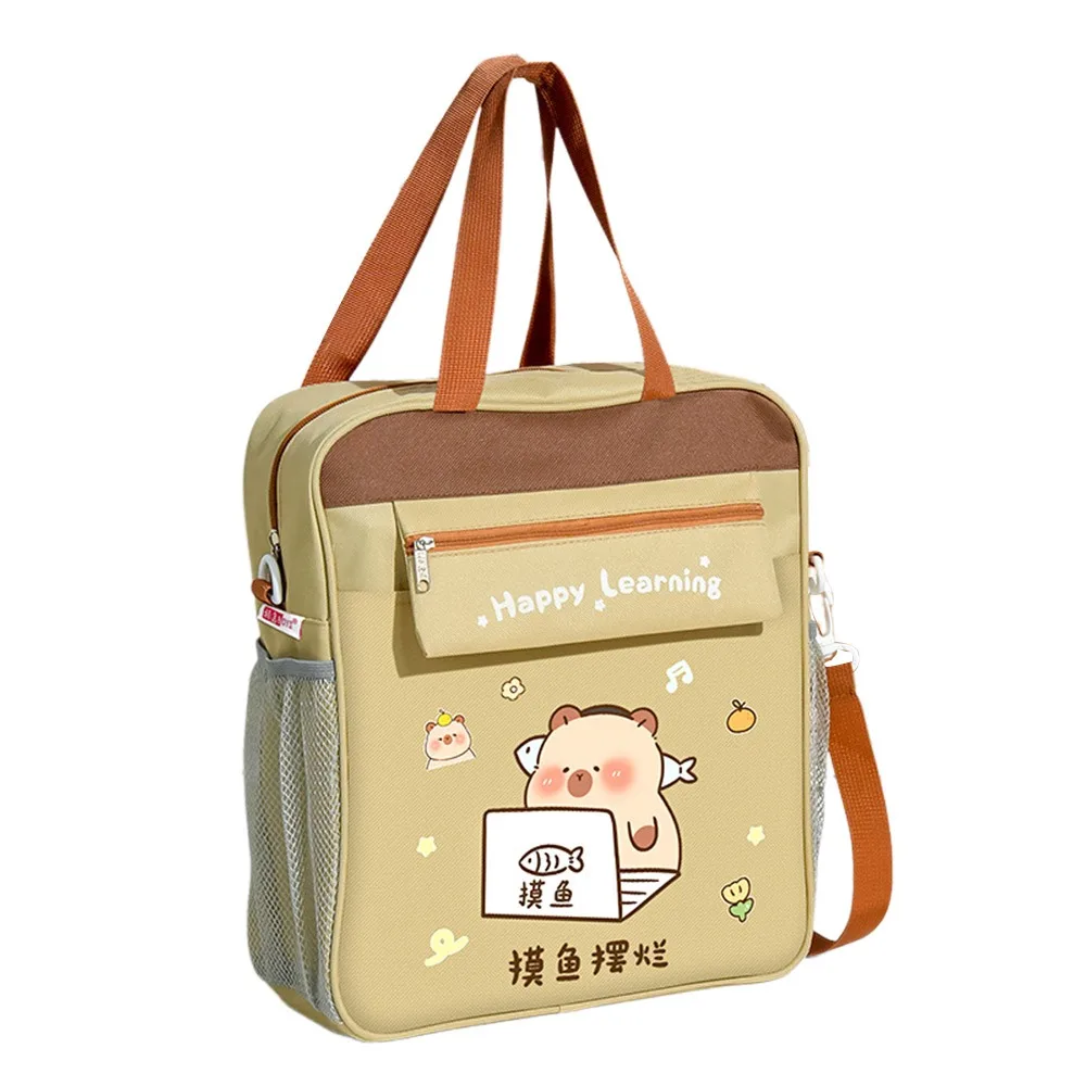 

Simple Capybara Crossbody Bag Multiple Pockets Large Capacity Books Bag Tutorial Bag Art Supplies Storage