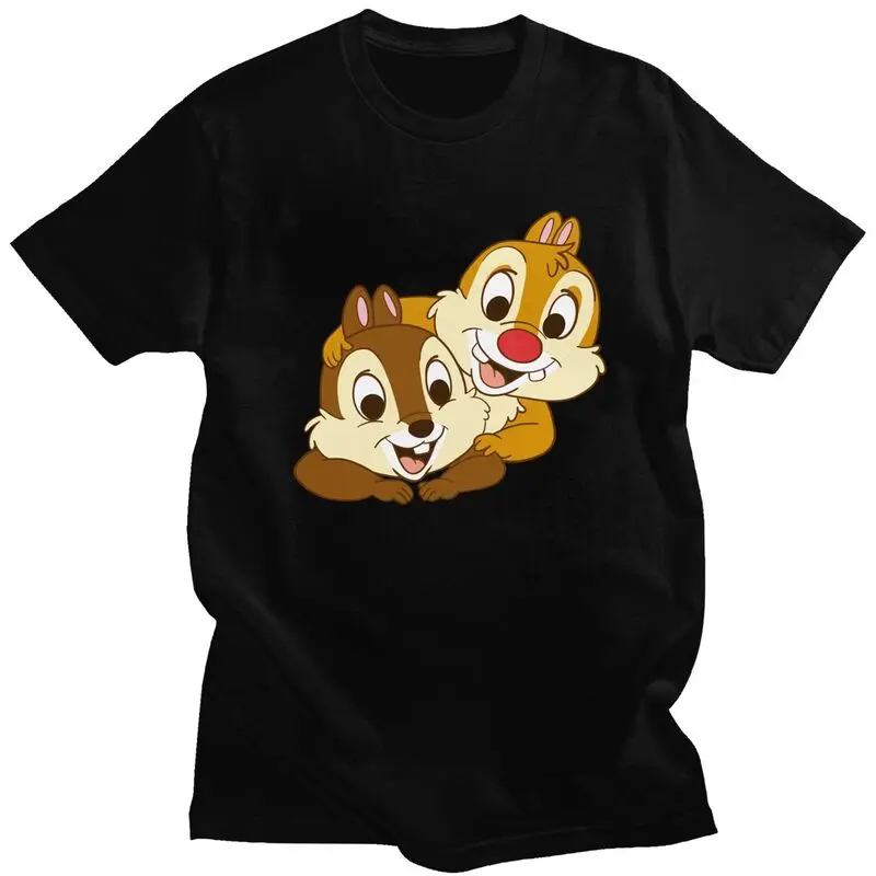 

Custom Chip 'n' Dale Men T Shirt Soft Cotton Tees Squirrel Cartoons Tshirt Short Sleeve Fashion T-shirt Clothing