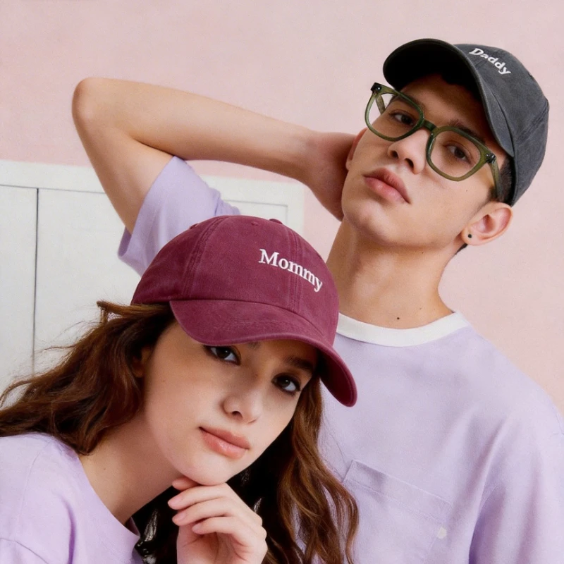 1 Pair DAD MOM Embroidery Casual Sunshade Men's Baseball Cap for Womne's,Classic Fashion Sport Golf Caps Sun Hat for Daily Wear