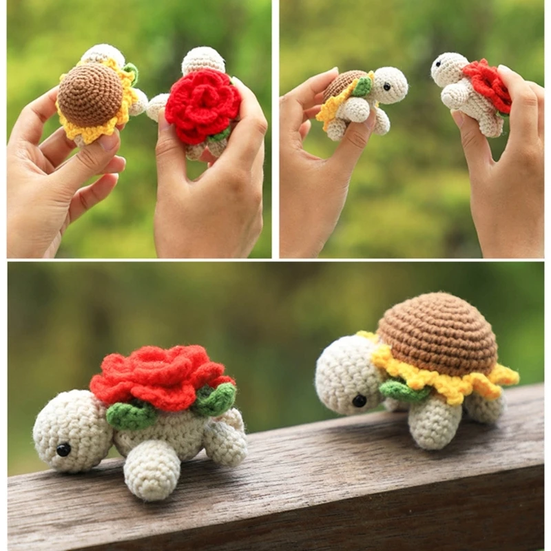 Tortoise Crochet Set Knitting Supplies Beginner Crochet Set for Kid Adult with Step-by-Step Video Tutorial Instruction