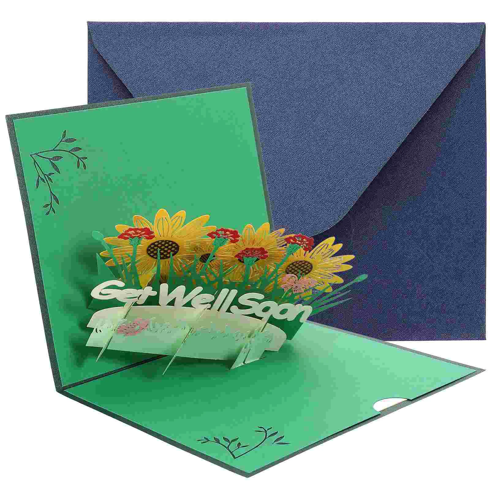 

3d Greeting Card Blessing Paper Cards Gift Gifts Decorative Get Well Soon Comfort