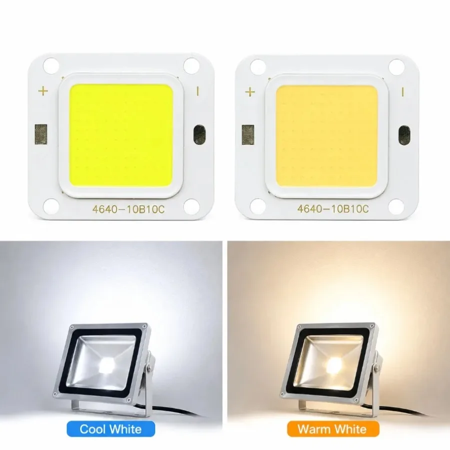 7 Color COB LED Chip 10/50/60W High Bright DC27-36V 5000H Solar Garden Patio Yard  Indoor Outdoor Flood Lighting spotlight Parts