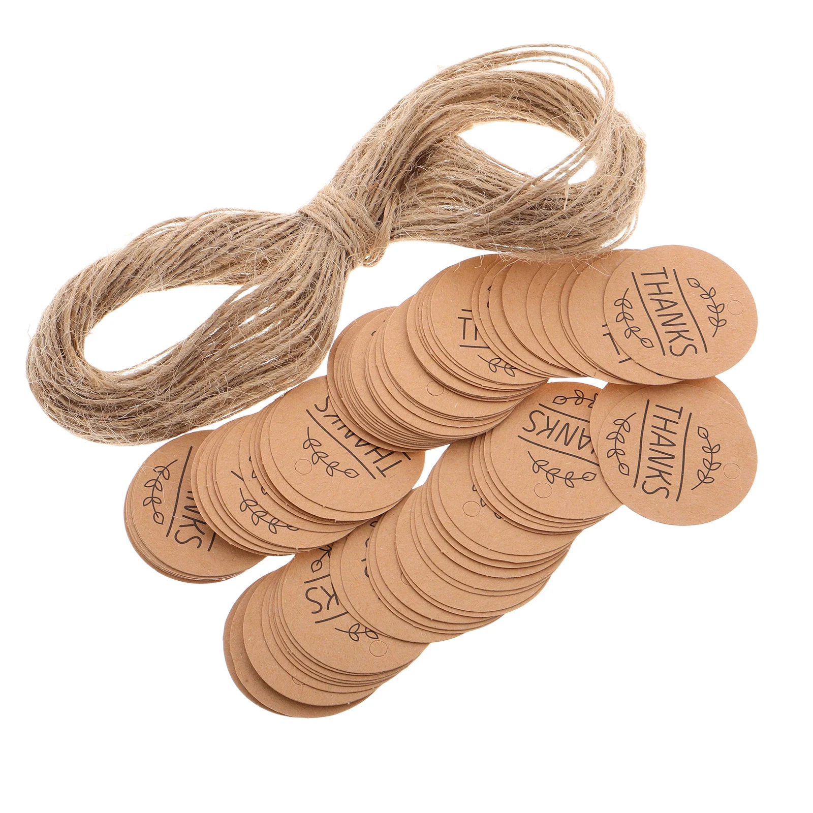 

300 Pcs Kraft Gift Tags Bag Decorative Labels for Party Diy Thank You Hanging Paper Baking Cards Circle