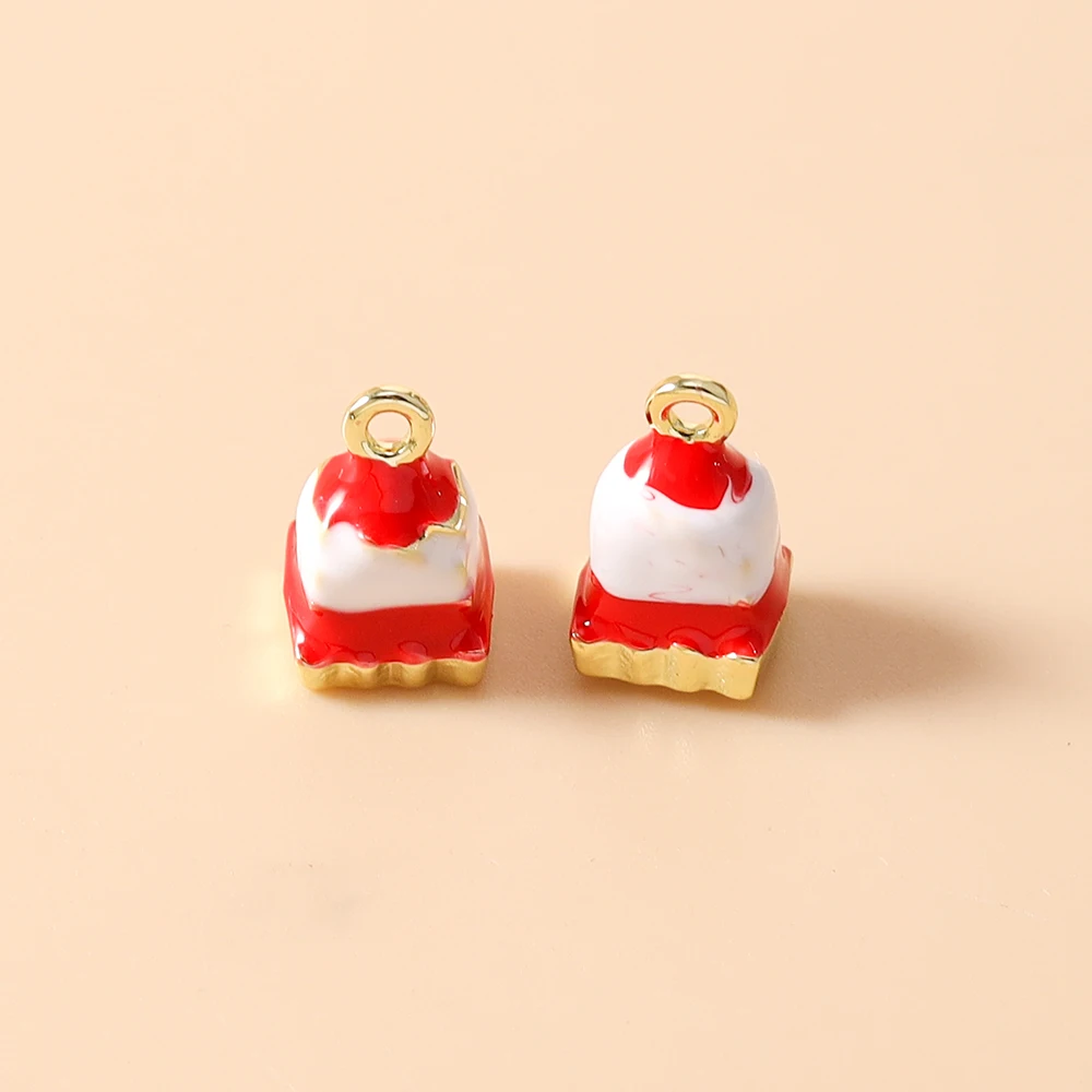Leslie 5 Stück/Set Emaille Cartoon Lebensmittel-Anhänger Kaffee Brot Kuchen Charms Perlen für Ohrringe Tasche Schlüsselanhänger DIY Schmuckherstellung – Detail 15