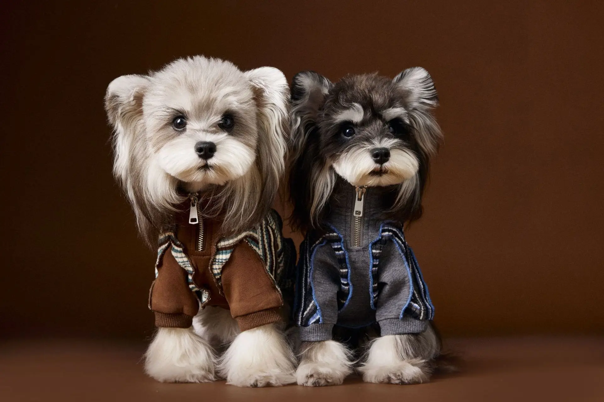 

Fashionable Striped Design Italian Gentleman-Style Pet Hoodie With Zipper And Dog Hooded Top